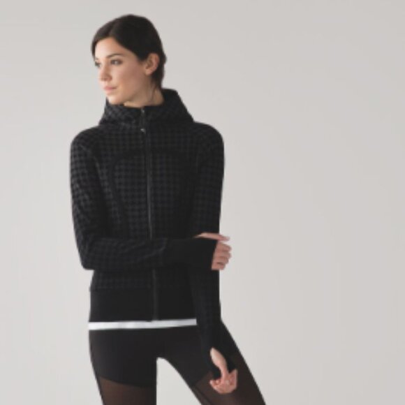 lululemon athletica Jackets & Blazers - Lululemon Scuba Full Zip Houndstooth Size 2